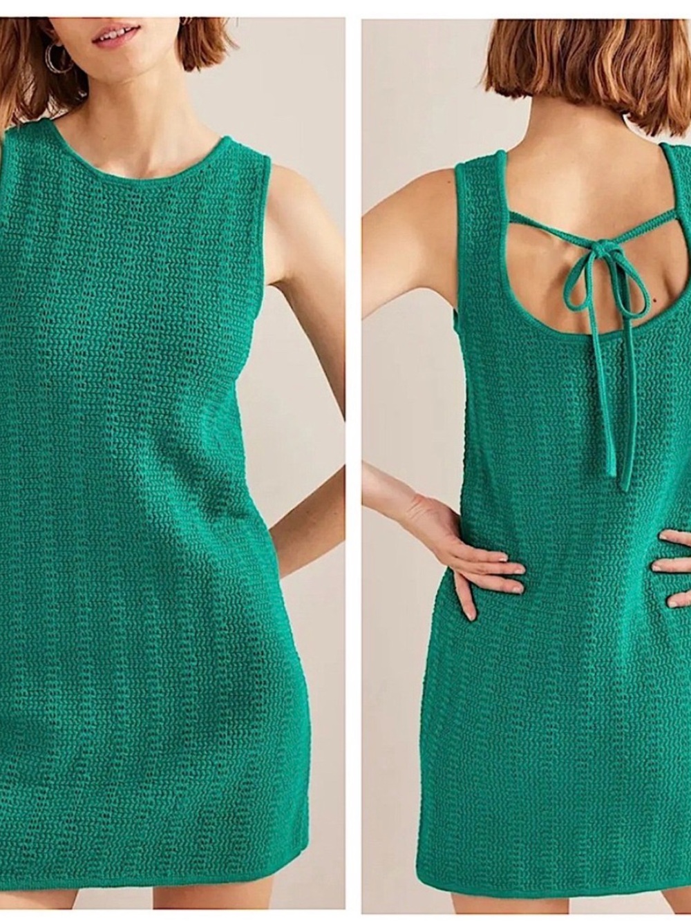 NWT 16 US 20 UK Anthropologie BODEN Turquoise Blue Crochet Knit Shift Dress